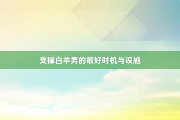支撑白羊男的最好时机与设施